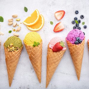 Helado de varios sabores