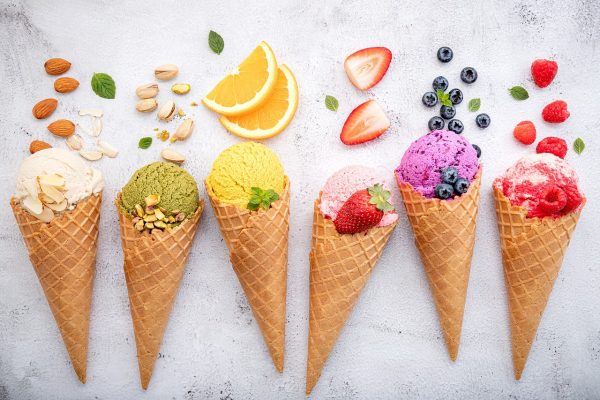 Helado de varios sabores